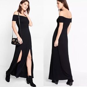 NWT Express Smocked Off Shoulder Maxi Dress L 